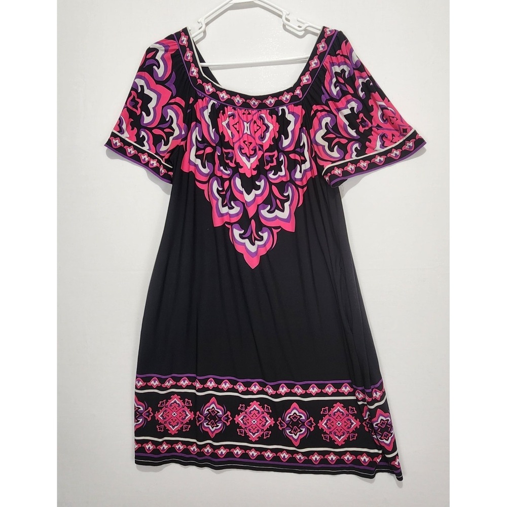 London Times Women's Y2K Preppy Multicolor Tunic Dress Size 12